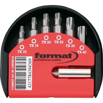 Bit FORMAT 64800014 Mini sada 6 bitů 25mm TORX TX + magnetický držák