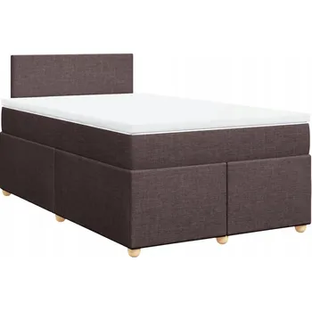 Postel Kontinentální postel 120x190 cm tmavě hnědá s matrací a topperem
