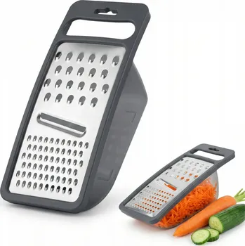 Struhadlo STRUHADLO NA ZELENINY s nádobou na sýr, ruční, jemné, na zeleninu, ocelové