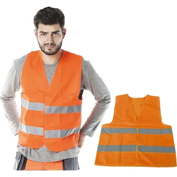 VÝSTRAŽNÁ REFLEXNÍ VESTA BOZP SILNIČNÍ ORANŽOVÁ VELIKOST L