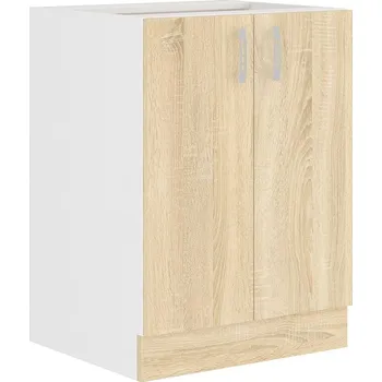 Kuchyňská linka Dolní skřínka SARA - 60 D 2F BB, Bílá / Dub Sonoma