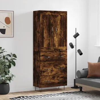 Příborník a kredenc zahrada-XL Skříň highboard kouřový dub 69,5 x 34 x 180 cm kompozitní dřevo 3199782