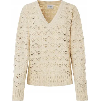 Dámský svetr Pepe Jeans dámský svetr béžový volný střih délka do boků velikost S