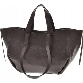 Kabelka Vera Pelle shopper kabelka z pravé kůže hnědá