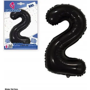 Balónek Ouda Party - Černý fóliový balónek číslice 100 cm - číslo 2