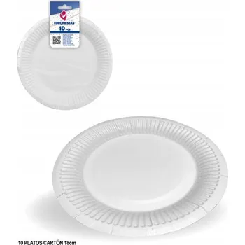 Talíř Bílé papírové talíře na jedno použití, 18 cm - .