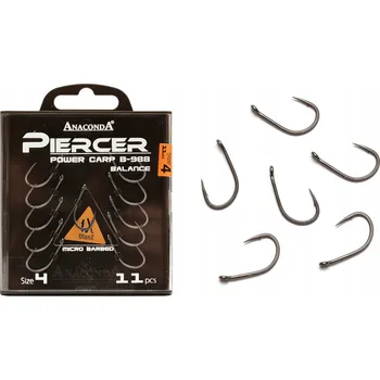 Rybářský háček Háčky Anaconda Piercer Power Carp B-988 na dno, 11 ks