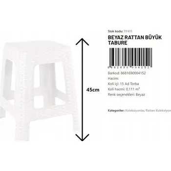 Taburet Velká plastová stolička 45 cm - Pohodlná