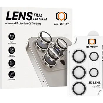 Tvrzené sklo Tel Protect 3D Lens na fotoaparát pro Samsung Galaxy S26 Ultra transparentní