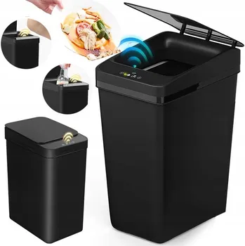 Odpadkový koš AUTOMATICKÝ KOŠ SENZOR POHYBU BEZDOTYKOVÝ VODĚODOLNÝ DO KANCELÁŘE 12L