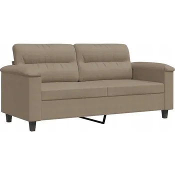 Pohovka VidaXL Dvoumístná pohovka, taupe (šedohnědá), 140 cm, čalouněná mikrovláknem
