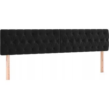 Čela postele, 2 ks, černá, 100x7x78/88 cm