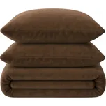 Polarová Povlečení 200x220 MEDVÍDEK Zimní plyšová Sada Povlečení HNĚDÁ