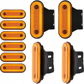 Přídavný světlomet SADA 10x OBRYSOVÉ SVĚTLO ORANŽOVÁ LED diodová OBRYSOVKY 12V 24V