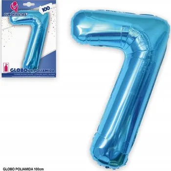 Balónek Ouda Party - Modrý fóliový balónek s číslem 7, velikost 100 cm