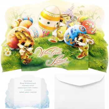 Velikonoční přání s obálkou Karnet Velikonoce 3D Velikonoční přání