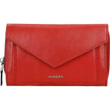 Peněženka Dámská kožená peněženka z pravé lícové kůže, elegantní červená WOJAS