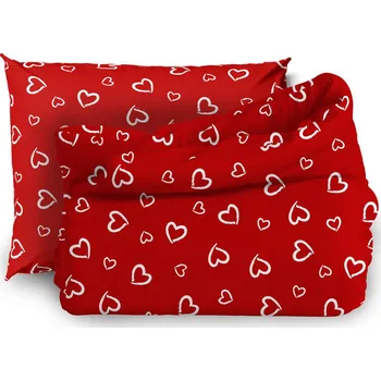 Povlečení Dětské povlečení 140x200 pro děti 100% bavlna CERTIFIKÁT Srdce Lemování