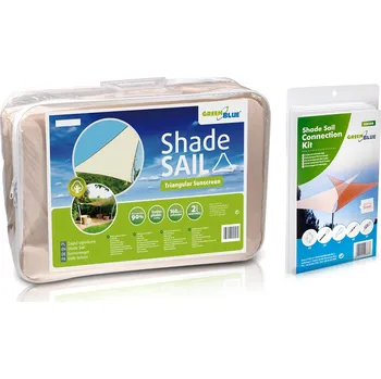 Krycí plachta UV polyesterová zahradní stínicí plachta 4m trojúhelník GreenBlue GB501 krémový hydrofobní povrch + GB508