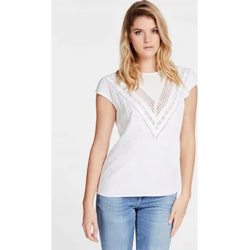 Dámská halenka GUESS BÍLÁ BLŮZA S VÝŠIVKOU (40)