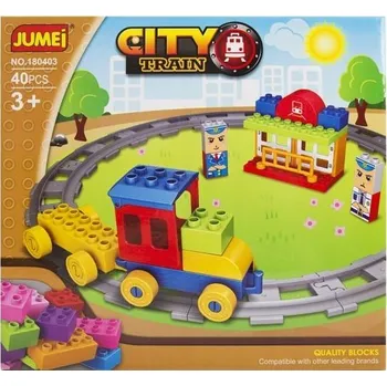 ostatní stavebnice Stavebnice Jumei 3+ City VLÁČEK, 40 dílků, 28x26 cm