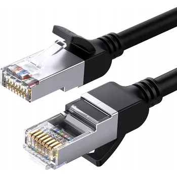 Síťový kabel SÍŤOVÝ KABEL PATCHCORD RJ45 ETHERNET CAT 6 KULATÝ 0,5M ČERNÝ