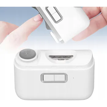 ELEKTRICKÝ ZASTŘIHOVAČ NEHTŮ TURISTICKÝ BRUSKA LEŠTIČKA USB LED BÍLÁ