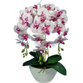umělá květina Umělá orchidej v květináči 60 cm bílá/červená
