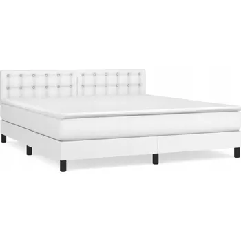 Postel Kontinentální postel s matrací 203 x 180 x 78/88 cm, bílá