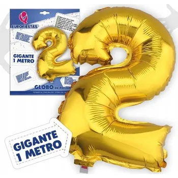 Balónek Ouda Party - 1M digitální balónek ve tvaru čísla - zlatý
