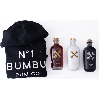 Rum Bumbu pack s mikinou L 3×0,7l 31,6%