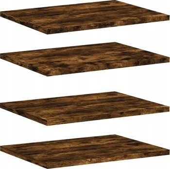 police Nástěnné police, 4 ks, kouřový dub, 40x30x