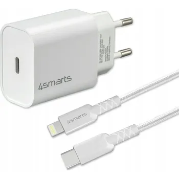 Síťová nabíječka 4smarts VoltPlug 20W PD MFI USB-C s Lightning kabelem