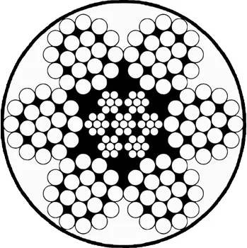 Lano Pozinkované lano potažené PVC 6x19M-IWRC Lano - průměr: 18 mm, PVC barva: Černá, Průměr včetně PVC: 20 mm