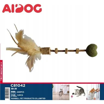 Hračka pro kočku Hračka pro pro kočky s kočičí šňůrou a peřím