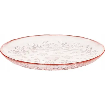 Talíř VILLA ITALIA Skleněný dezertní talířek 21 cm MURIEL růžový