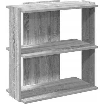 Knihovna 3-patrový regál na knihy, šedý dub sonoma, 60x30x60 cm