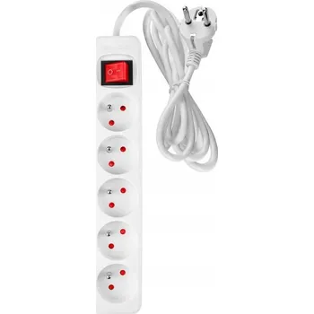 Napájecí kabel NEO Prodlužovací Kabel 5 m, 3x1.5 mm2, 5G, bílý, ON/OFF, 90-181