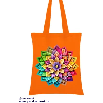 Taška s potiskem Textilní taška, MANDALA barevná, 41x37cm, mix barev, 1 ks Vyberte si barvu ZDE:: oranžová