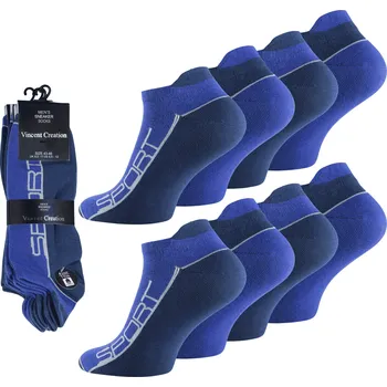 Pánské bavlněné Kotníkové Ponožky SPORT 4 páry tmavě modré s ochranou paty 43-46