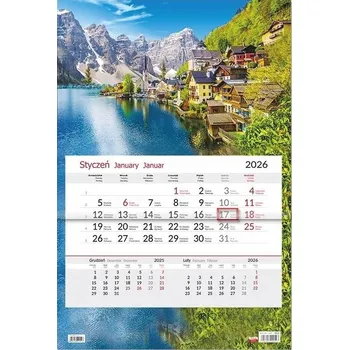 Kalendář Jednodílný nástěnný kalendář 2026 - městečko