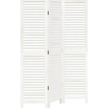 Paraván Paraván 3-panelový, bílý, masivní dřevo paulovnie