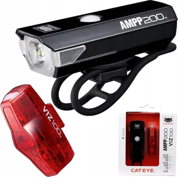 Cyklosvítilna Sada světel CATEYE AMPP 200 + VIZ 100 USB