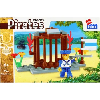 ostatní stavebnice MALÁ SADA STAVEBNIC PRO DĚTI – 59 dílků PIRÁT alleBLOX