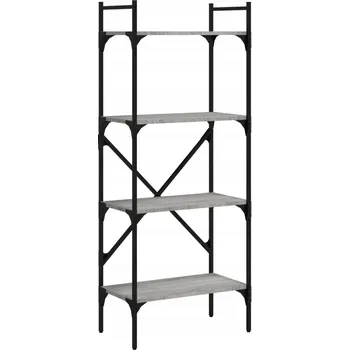 Knihovna 4patrový regál na knihy, šedý dub sonoma, 56x31,5x138,5 cm