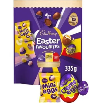 Velikonoční dekorace Cadbury Easter Favourites mix čokoládových vajíček 335 g