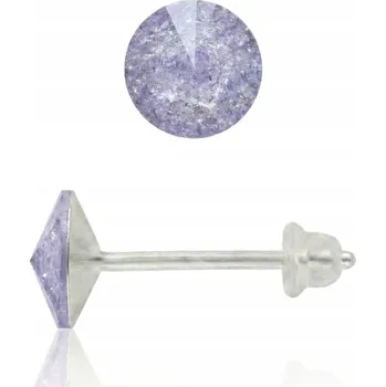 Náušnice Stříbrné Náušnice 925 na puzetě s křišťálem Lumina Rivoli 6mm Tanzanite Ice