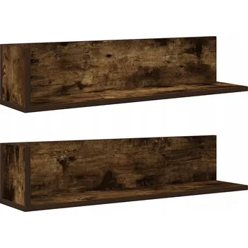 police Nástěnné police 2 ks kouřový dub 75 x 16,5 x 16,5 cm kompozit