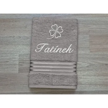 Ručník Ručník TATÍNEK se čtyřlístkem 50x100 linie tmavě šedá