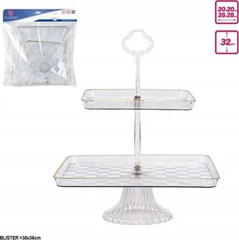 Talíř Elegantní dvoupatrový talíř se zlatými okraji